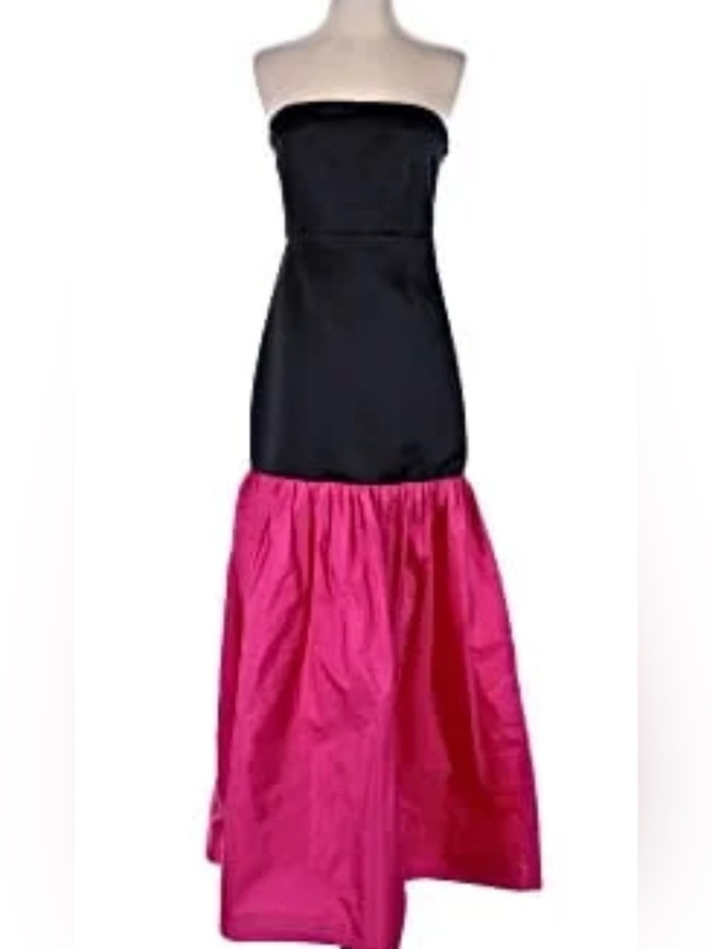 Zara Strapless Black Bodice with Magenta Skirt Evening Dress